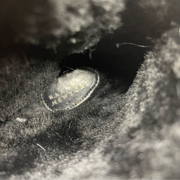 Barneys New York Fur Lined Metallic Moto Boot Black 37 - Picture 7 of 7